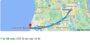 Orlando to Clearwater Beach- Orlando Beach- Google Maps