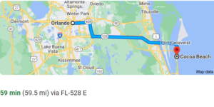 Orlando to Cocoa Beach- Orlando Beach-- Google Maps