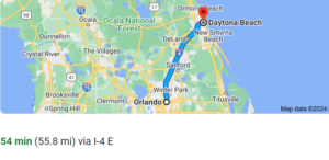 Orlando to Daytona Beach- Orlando Beach- Google Maps